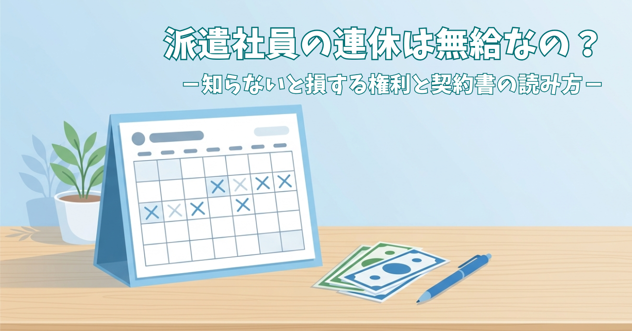 派遣社員の連休は無給なの？－知らないと損する権利と契約書の読み方－