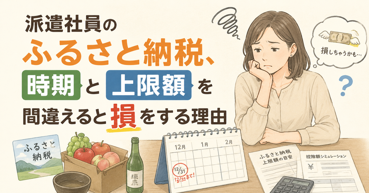 派遣社員のふるさと納税、時期と上限額を間違えると損をする理由